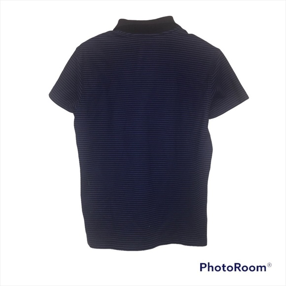 MEN’S Uniqlo blue stripped polo shirt - Picture 7 of 7